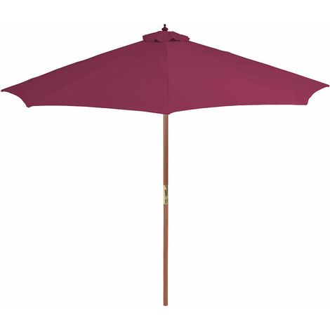 Ombrellone  Parasole da Esterni con Palo in Legno 300 cm Rosso Bordò (1/5)