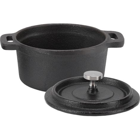 Four hollandais double traditionnel, épais, poignée ergonomique isolante, pot de cuisson en fonte avec couvercle, diamètre 10CM (1/5)