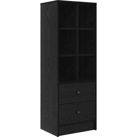 Maison Exclusive - Aparador alto con cajón Roble Negro 45,5 x 34