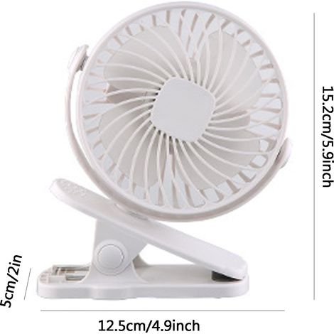 Ventilateur Clipable - 15 cm - 3 Vitesses Réglables - Rotation 360° - Pour Bureau Chambre Voyage - 1 Pièce (1/5)