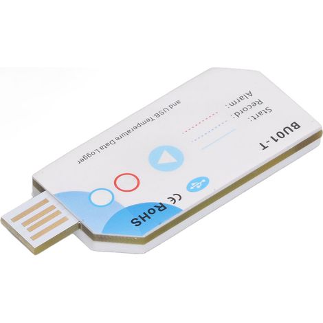 Enregistreur de données de température USB, connexion Bluetooth avec application, enregistrement de rapports PDF de température, capacité de 120 jours et 32 000 cycles. (1/5)