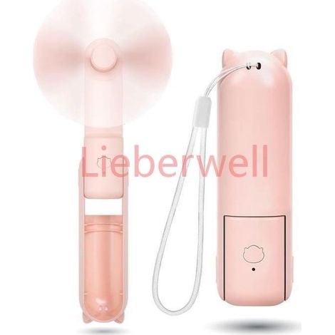 3 Speeds, LIEBERWELL Mini Handheld Fan Rechargeable Portable USB Fan with 1200mAh Power Bank and Flashlight for Travel (1/4)