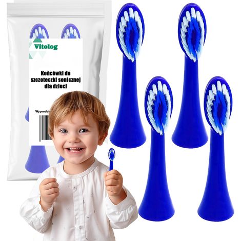 Schallzahnbürstenköpfe für Kinder, Köpfe, Einsätze, 4 Stück