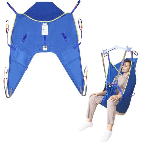 Sangle Lève-Personne avec Appui-Tête, Harnais de Transfert Corps Complet à Jambes Séparées, Rembourré et Réglable, pour Transfert et Positionnement à Domicile ou en Établissement (S) (1/5)