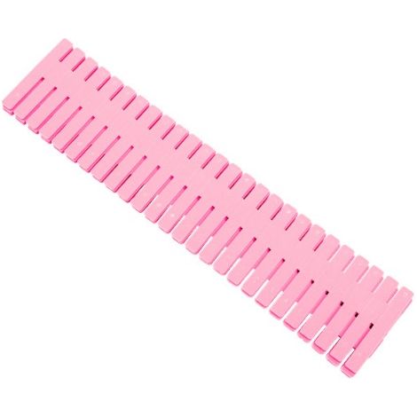 Schubladenorganizer, 24-teiliges Set verstellbarer Schubladeneinsätze mit Gitterfächern für Unterwäsche, Socken, Bürobedarf usw. (Rosa) 32 cm x 7 cm