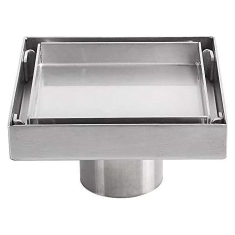 1 évacuation de douche invisible en acier inoxydable 304, plaque incrustée, noyau auto-obturant, drainage rapide, usage salle de bain cuisine jardin hôtel (1/4)