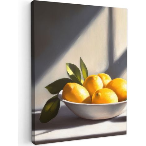 CUADRO EN LIENZO Limones - Naturaleza muerta - Amarillo Lienzo 30x40 cm