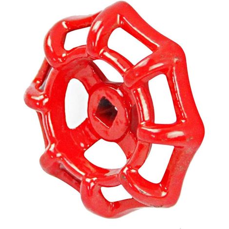 Vanne volant en fer vanne à boisseau sphérique vanne d'arrêt robinet tuyau d'eau partie supérieure poignée 6x6mm (rouge) GROOFOO