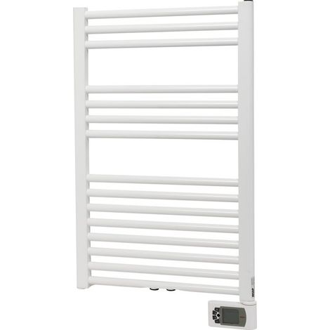 Irsap – Sèche-serviette mixte 384 W – Résistance IR digitale blanche – Dimensions 818 mm x 530 mm x 30 mm – Raccordement central 50 mm