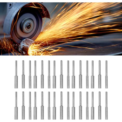 Set mit 30 versilberten Diamant-Schärfköpfen für verschiedene Modelle, 3 mm (1/5)