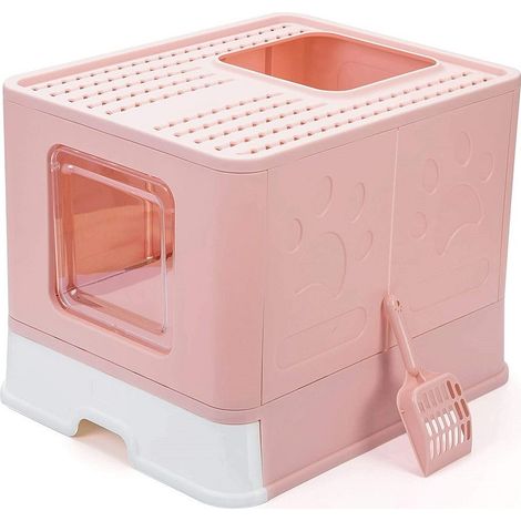 Trade Shop - Lettiera Per Gatti Con Ingresso Dall'alto Coperchio Toilette Paletta In Plastica - (1/5)