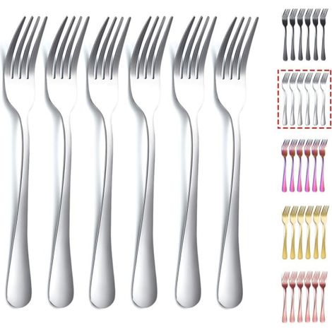 Fourchettes de table, lot de 6, en acier inoxydable, 20,5 cm