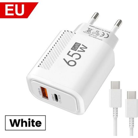 65W GaN USB Type C Chargeur Charge rapide USB Chargeur mural rapide pour iPhone 16 Xiaomi Samsung Huawei Type C PD adaptateur (1/5)