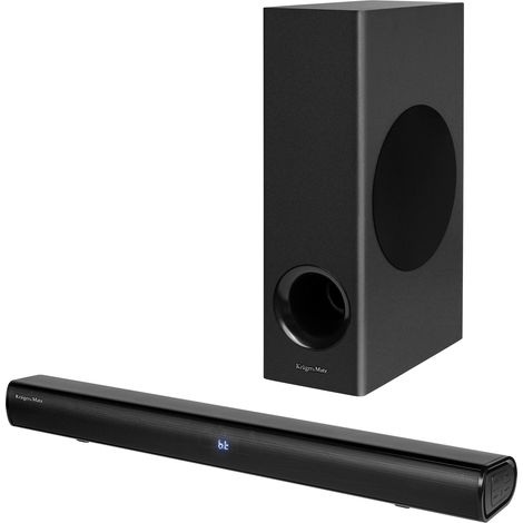 Barra de sonido Kruger&Matz Planet 2.1 con subwoofer, Bluetooth 5.3, USB, entrada auxiliar y HDMI.