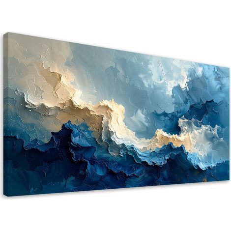 Bild auf Leinwand Blaue Wellen Formen 80x40 (1/5)