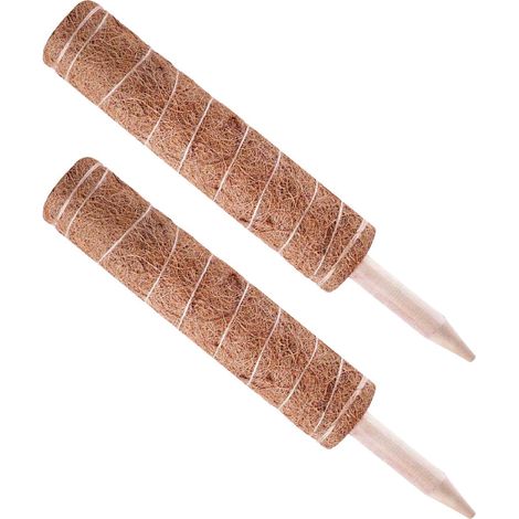 Piquet En Coco - Support Pour Plantes Grimpantes - Fibre Naturelle Pour Jardin Intérieur Et Extérieur - Lot De 2 Pièces 30 Cm (1/5)