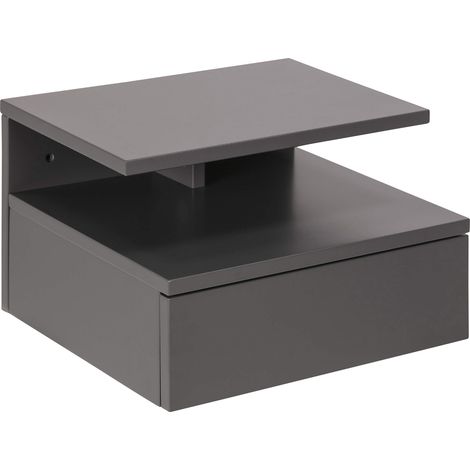 AC Design Furniture Fia Comodino, Alt: 22,5 x Larg: 32 x Lung: 35 cm, Grigio Chiaro, Legno ingegnerizzato, 1 pz (1/5)