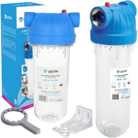 Cuerpo completo del filtro de agua de 3/4" pulgadas EMI 10" + llave inglesa + mango USTM