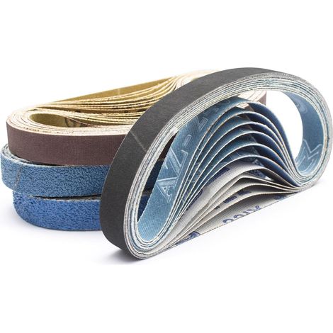 35 Pièces Bandes abrasives 12,5 x 305 mm, Grain 80/120/240/400/600/800/1000 (1/5)
