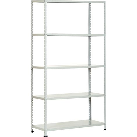 Scaffale in kit 5 ripiani lamiera di acciaio grigio 40x100x186h - Salone (1/2)