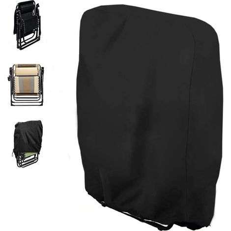 Coprisedia - Protezione per mobili - Coprisedia pieghevole da esterno - 71x20/34x110 cm - Coprisedia da giardino - Impermeabile e resistente ai raggi UV - Nero (1/5)