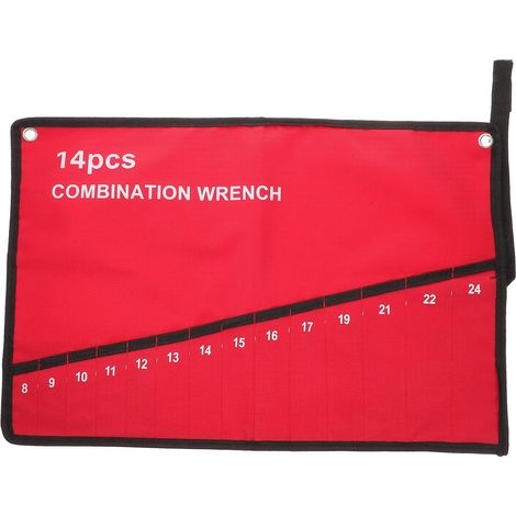 Sacoche à Outils Électricien en Tissu Oxford Rouge 14 Emplacements pour Organiser et Protéger Les Outils, Empêchant la Rouille, Rangement Sécurisé sur Chantier (1/5)