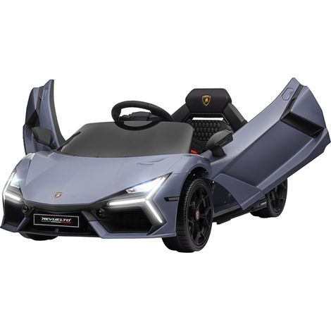 Voiture électrique enfant télécommandée avec klaxon grise 3-5 ans conduite souple plastique métal (1/5)