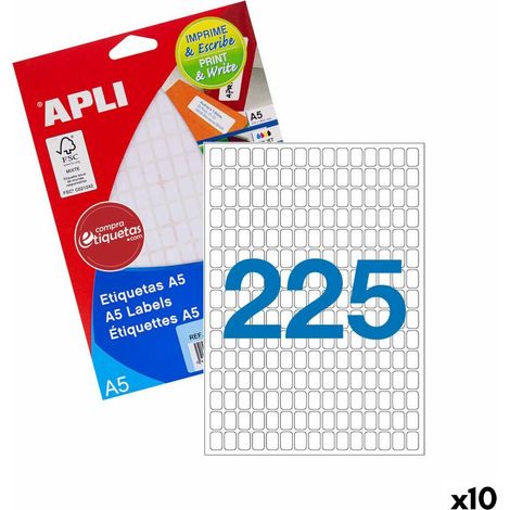 Etichette Apli Bianco Carta 15 Fogli 8 x 12 mm (10 Unità) (1/2)