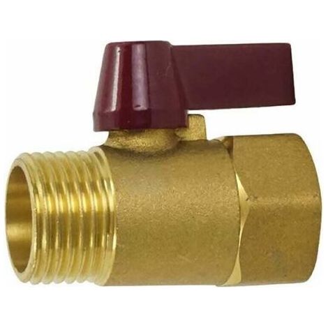 1/2 Zoll BSP Messing-Kugelhahn, Außengewinde auf Innengewinde, Absperrventil für Erdgas, Luft, Wasser, Kraftstoff (1 Stück) (1/5)