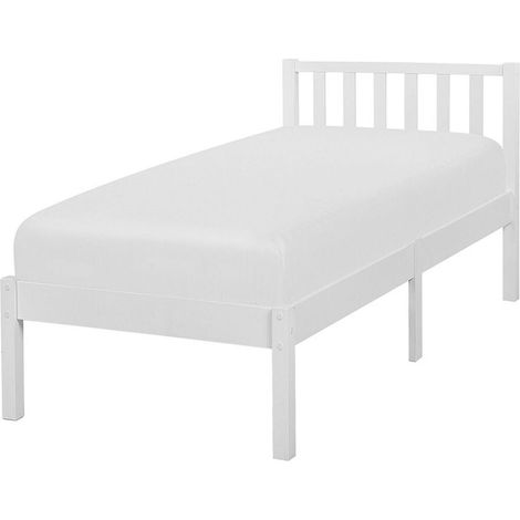 Bed Pine Wood FLORAC 90 x 200 cm (EU Single) White (1/5)