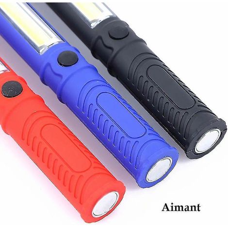 Lampe de travail multifonctionnelle LED, mini lampe torche portable étanche pour l'extérieur, clip stylo et aimant. (1/4)