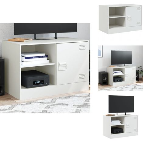 TV-Schrank Weiß 67x39x44 cm Stahl - TV-Schrank - Fernsehtisch - Büromöbel - Regal - Aufbewahrung (1/5)
