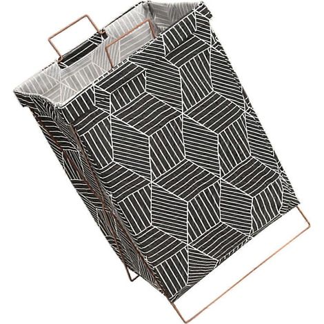 Grand panier à linge en tissu, pliable pour ranger les vêtements. (1/5)