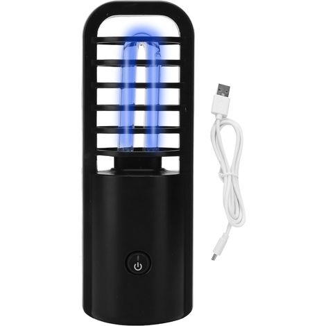 Lampe UV portable rechargeable USB pour armoire, placard, nettoyage ultraviolet intérieur, noire (1/5)
