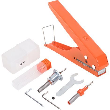 Perforatrice manuelle 10 mm à un trou, pince robuste et réglable, perforatrice à fente, ouverture plate inclinée, coupe-cartes PVC pour papier, cartes, films plastiques rigides et carton (1/5)