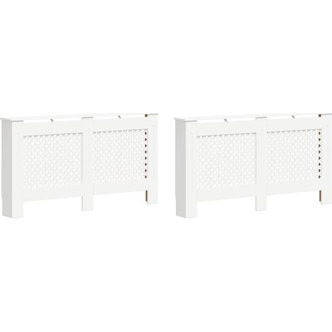 Cache-radiateurs 2 pcs Blanc 152x19x81,5 cm MDF