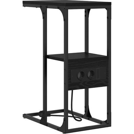 Maison Exclusive - Armadio da Notte Rovere Nero 41,5 x 26 x 60,5 cm (1/5)