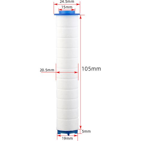 Juego de 10 filtros de algodón PP: triple filtración, 3 velocidades, con bomba de refuerzo de presión y función de ahorro de agua para cabezales de ducha universales. (1/5)