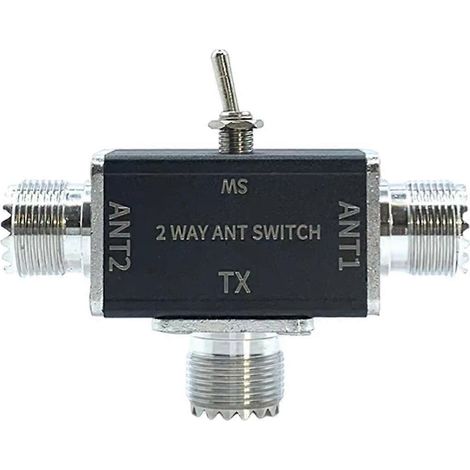 Manuelle 2-Wege-Koaxialantennenschalter, 100 W, 0–50 MHz, Anschluss A