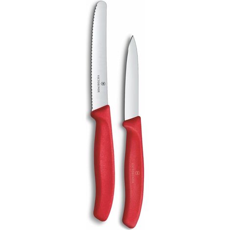 Set de 2 Couteaux à Légumes, 8 et 11 cm, Rouge (1/5)