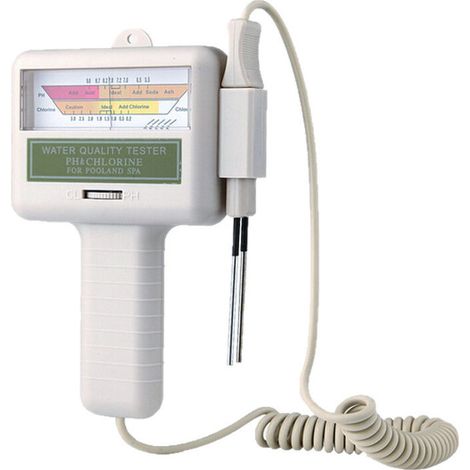 SABIR Qualité Eau Testeur, Portable Numérique Moniteur, Ph Eau Testeur Analyse Chlore Piscine Kit Test (Blanc) (1/5)