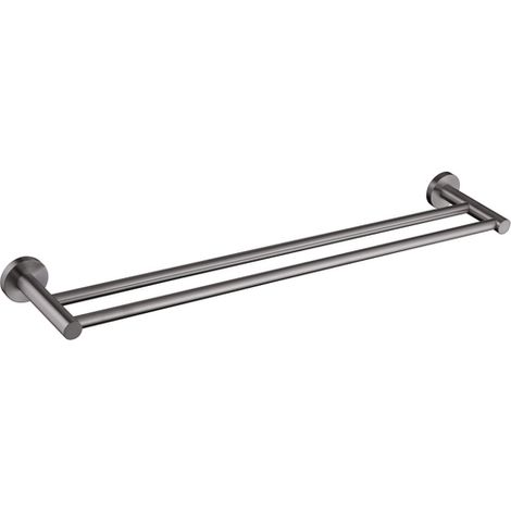 Adema Rise Dubbele Handdoekrek - 60 cm - passend bij Grohe Brushed Hard Graphite