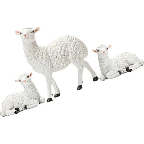 3pièces Statuette Agneau Résine Figurine de Mouton Miniature Décoration Intérieure Jardin Bureau Lot de Statuettes de Moutons Ornements pour Anniversaires Fêtes (1/5)