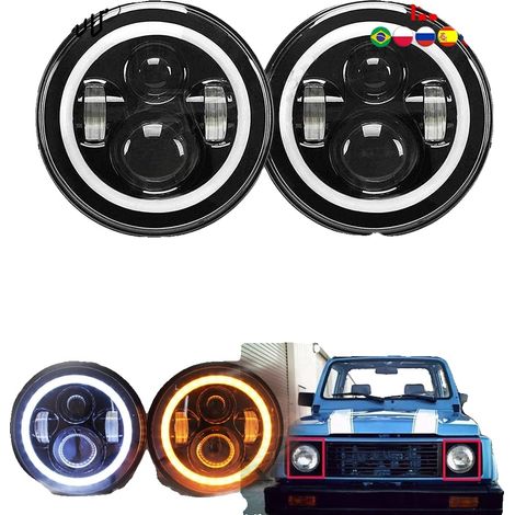 Ensemble de phares LED, 7 pouces, 12V/24V, 2 kg, Étanche, Compatible avec LADA Niva (1/5)