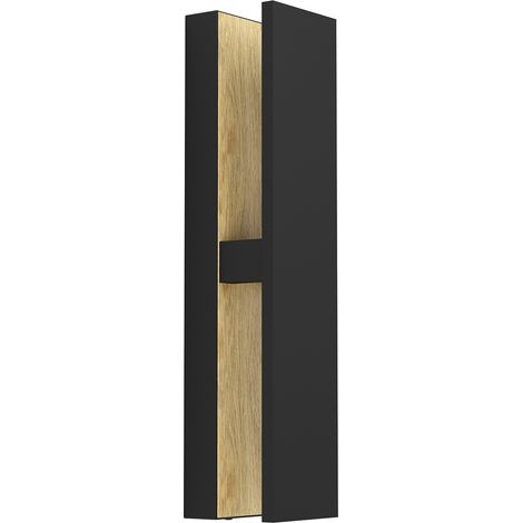 Applique Esterno Moderna Costorio Alluminio Marrone E Nero Led