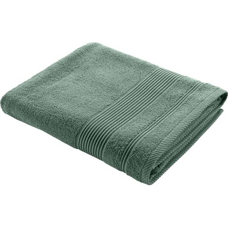 Serviette ou drap de bain en coton 90 x 150 cm Tendresse vert cèdre