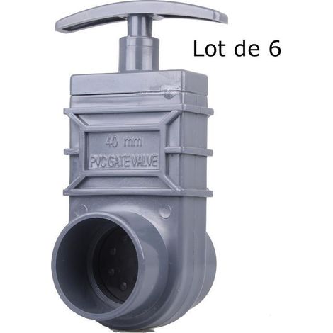 Lot de 6 vannes guillotines PVC 40 mm pour bassin de jardin et étang (1/5)