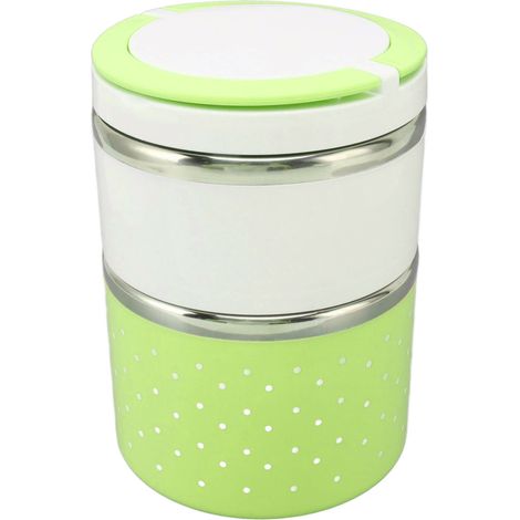 Set mit 2 Bento-Boxen aus Edelstahl, leichter PP-Koffer, doppelwandig und auslaufsicher, umweltfreundliche Lunchbox für Schüler (1/5)