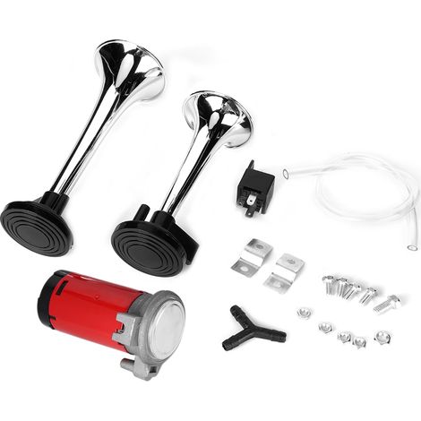 12V 120dB Trompe d'Air Ultra Puissante Double Pavillon Universelle pour Moto (1/5)