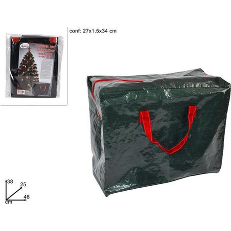 Lupex Shop - Custodia a sacco in plastica porta decorazioni di natale, albero di natale e varie oggettistiche, dimensioni: 46x25x38cm cod. 4345